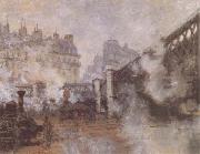 Claude Monet Le Pont de I'Europe,Gate Sate Saint-Lazare (mk09) oil painting reproduction